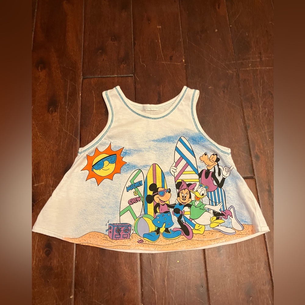 Vintage Mickey Mouse and Crew Beach Summer Tank Top Kids 3T-4T